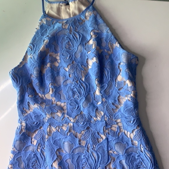KEEPSAKE The Label sky blue lace trumpet dress midi medium women cocktail - Picture 5 of 7